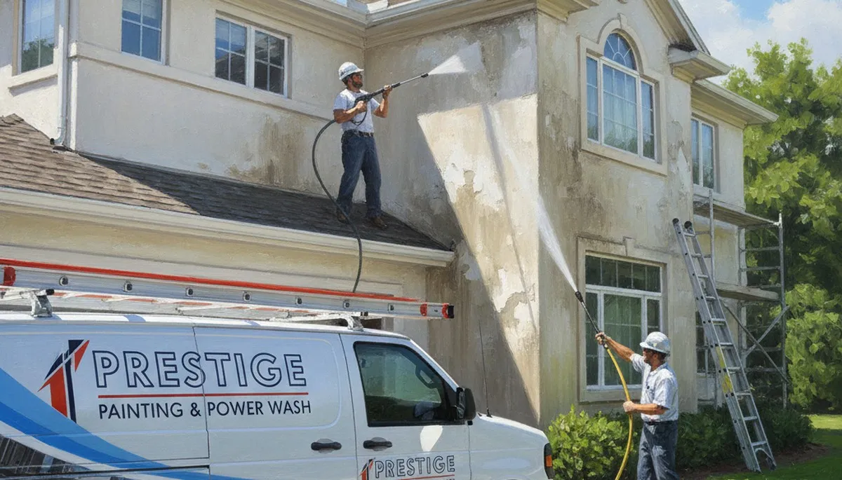 Pressure cleaning service in Peoria, IL for removing grime and mildew from home exteriors